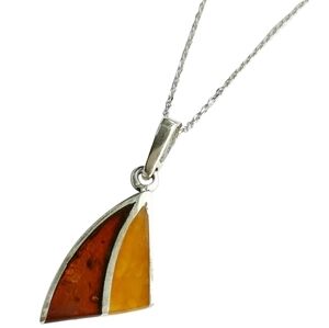 NEW Baltic Amber sterling silver pendant necklace
